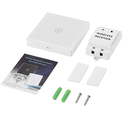 Preisvergleich Produktbild Delicacydex Saful Wireless Remote Control Touch Schalter Wandlichtschalter Tempering Glasscheibe + Wireless Receiver LED Smart Home