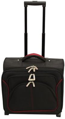Dejuno Rolling Mobile Office Overnighter Laptop Computer Briefcase, Black