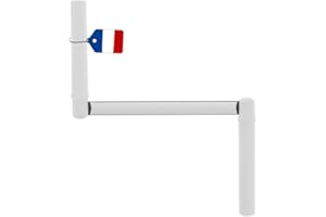 COPPERCART Duo Pack - Poignée F301A de manivelle blanche 12 mm pour volet roulant - Poignée robuste avec goupille incluse - Compatible volet manuel et motorisé – tige ronde et creuse – En acier laqué durable