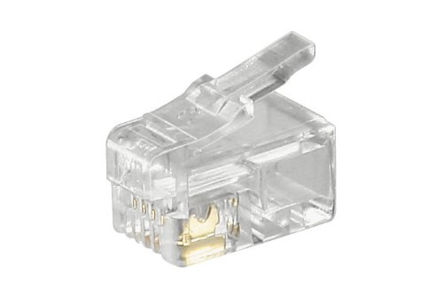 10er Set goobay Westernstecker für Flachkabel (TEL Mode RJ10 4P4C Mode UG)