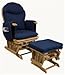 Navy Glider Chair & Stool  - BEECH