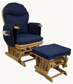 Navy Glider Chair & Stool  - BEECH