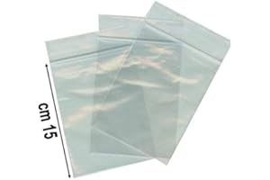AGENDEPOINT 100 buste trasparenti con chiusura a pressione 10x15 bustine zip