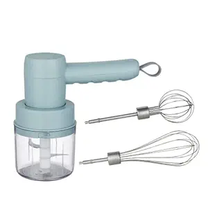 Privesh Electric Hand Mixer Mini Garlic Food Chopper 2 in 1 | Handheld Egg Whisk 3-Speed Adjustable Cordless with 2 Beaters | Portable Beater USB Rechargeable (Multicolor)