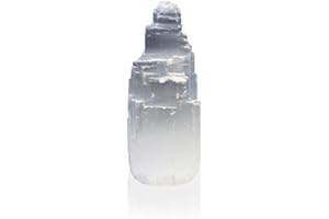 MYSALE24.DE Piedra de selenita iceberg Skyscraper Torre en cascada con superficie de aprox. 10 cm de alto, origen Marruecos, piedras preciosas, meditación, yoga, Feng Shui