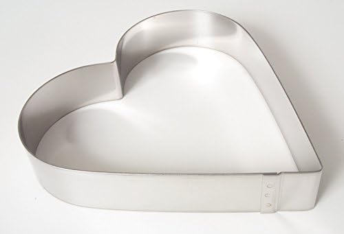 Professional Cake Ring Heart 24 cm Height 4 cm, stainless steel