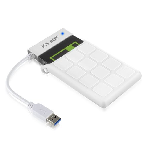 Icy Box IB-AC6032-U3 2,5″ (6,35 cm) SATA zu USB 3.0 Adapter mit Schutzhülle aus Silikon für HDD/SSD (bis 15 mm Bauhöhe) weiß - 4