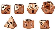 Mini Metal Dice in Leather Bag: Copper