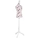 Produktbild TecTake Damenbüste Schneiderpuppe Büste Torso mit Holzstandfuß | Höhenverstellbar: 133 – 168 cm - Diverse Modelle - (weiß mit Rosen | Nr. 402567)