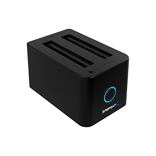 Sabrent USB 3.0 zu SSD / 2.5" SATA Dual Bay Festplatten Docking Station für SSD / 2.5" HDD mit Festplatten -Kopierer / Kloner Funktion [unterstützt UASP, Unterstützt - 6 TB+] (DS-2SSD)