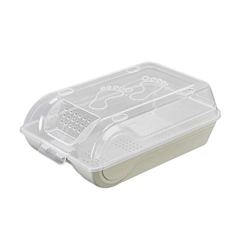 Preisvergleich Produktbild Yardwe Transparent Schuhschachtel Schuhbox Kunststoff Stapelbox Schuhkasten für Männer und Frauen (Grün)