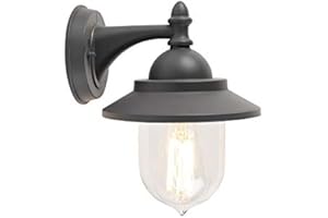 Qazqa - Klasyczny kinkiet zewnętrzny ciemnoszary - Oxford - E27 | 1 światło - Tworzywo sztuczne - Odpowiednie dla Oświetlenie zewnętrzne