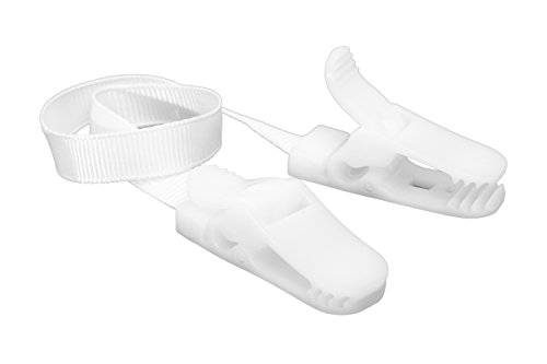 Latzhalter Lätzchenhalter Latzclip Lätzchenclip Latzklammer Serviettenkette für Kleinkinder weiß 30 cm lang BPA frei Made in Germany