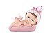 Produktbild LoBeSo® Tortenaufsatz Babyfigur 9cm Baby Mädchen liegt auf Kissen Farbe rosa aus Polyresin Taufe Dekoration Tortendeko Kuchenaufsatz Kuchendeko Kindergeburtstag Babyparty Tortenfigur Baby Figur Torte