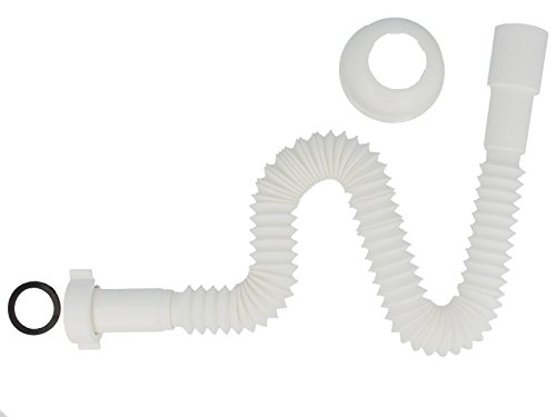 tecuro flexibler Waschtischablauf Siphon Geruchsverschluss Verlängerung 1 1/4 Zoll