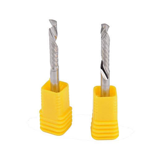 EU_HOZLY 4x22mm Up&Down Cut- One Single Spiral Flute Carbide CNC End Mill Pack of 2