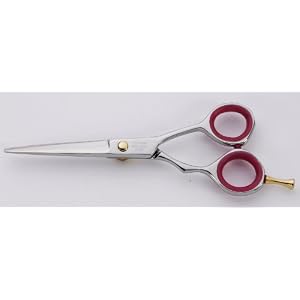 5.5 Hairdressing Barber Scissors Chrome Finish with Gems Japan Steel - Image 2