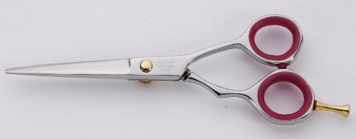 5.5 Hairdressing Barber Scissors Chrome Finish with Gems Japan Steel - Image 3