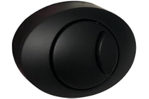 CORSO BATHROOMS Black Noir Oval Dual Flush Push Button Replacement for Cable Concealed Toilet Cisterns