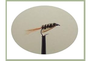 TroutfliesUK Nymphs Barbless Natural Diawl Bach Flies, 6 Pack Barbless Diawl Bach Nymph, choice of sizes