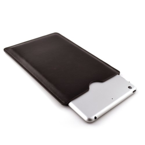 Leder iPad Mini, iPad Mini 2, und iPad Mini 3 Sleeve – Tablet-Hülle Sleeve von Dockem; Schlank, Einfache und Professional Vorstand mit weicher Mikrofaser gefüttert Filz Dunkelbraun Basic-Synthetic-Leder Schutzhülle Tablet Tasche Cover für iPad Mini, Mini Retina, Minii 2, und Mini 3 - 4