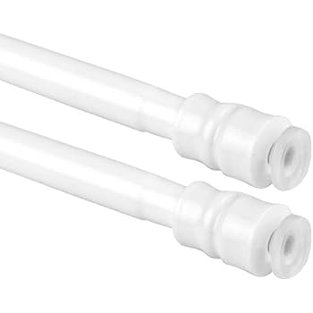 Interdeco Klemmstange Für Gardinen - Praktische Scheibenstange Weiß 10/8 Mm, Verstellbar 50-80 Cm