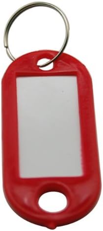 Chuzhao Wu Red Hard Plastic Key Fobs Key Rings Luggage ID Tags Labels with Name Cards(Pack of 20)