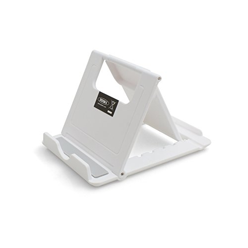 System-S Universal Klappständer Tisch Halterung 6 Stufen Neigung einstellbar für Tablet PC Smartphone eBook Reader (bis 1,4 cm) weiß