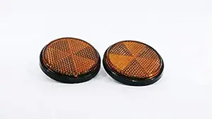 Road Religion Reflectors for RE Thunderbird, Classic and Yamaha RX100, RX135 and Many Other Bikes (Orange)