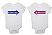 Twins Baby bodysuits (Set Of 2) "It Was Him" and "It Was Her" Babygrow Vest (Newborn)