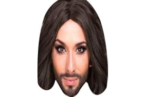 FoxyPrinting Conchita Wurst Eurovision Music Celebrity Cardboard Party Face Mask Fancy Dress