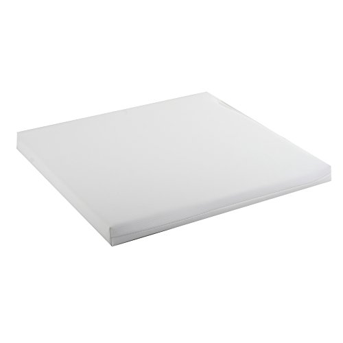 4L Textil Stuhlkissen Sitzkissen Sitzpolster Dekokissen Gartenstuhl Garten Sitz Kissen Bodenkissen KUNSTLEDER 50x50 (weiß)