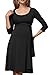 Produktbild Swallowuk Damen Umstandskleid Schwangerschaft Kleid Gerafften Stillkleid Diskretes Stillen Stretchkleid (M, Schwarz)
