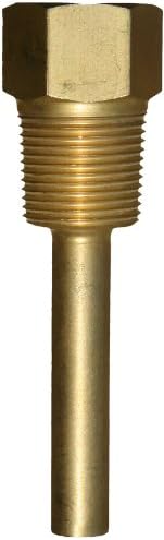 Trerice 7-3GC2 Thermowells For Dial Thermometers, 1/2" NPT Connection, 4" length, 2" lagging extension, brass