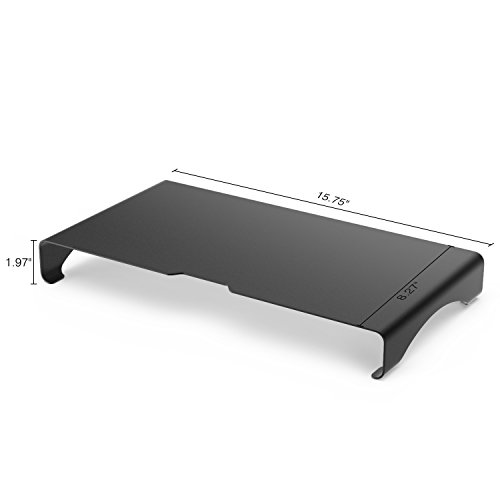MoKo Monitor Ständer – Universal Aluminium Bildschirm Halter Halterung Stand mit Keyboard Storage für Monitor / Laptop / iMac / MacBook / PC Display, Schwarz (Maximales Gewicht bis zu 10kg) - 7