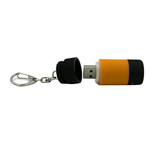 Blue Vessel Wiederaufladbare USB-LED-Licht-Taschenlampen-Lampen-Mini-Taschenlampe Schlüsselbund Tasche Wasserdicht (orange) - 5