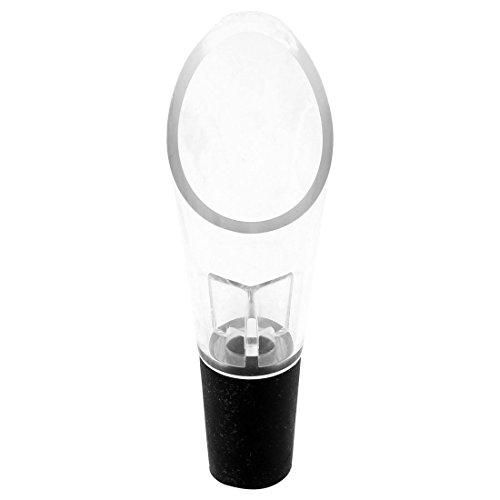 Schwarz Gummi Flasche Stopper Wein Likör Einschenker Spender Klar - 3