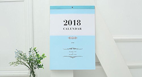 Download RFGTYBDD Attrayant Simple Style Bureau Flip Calendrier Mois à Vue Stand Up Office Accueil Planificateur de table Calendrier mural (Bleu)