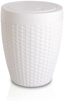 1.63-Gal Round Trash Can Color: White
