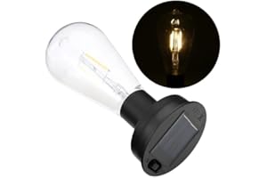 DION Ampoule solaire, lumière chaude, lumière solaire pour jardin, ampoule LED solaire marche/arrêt automatique, lumières solaires étanches pour clôture, cour, décoration de cour, 7 cm de diamètre