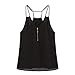 Produktbild Vectry Damen Oberteile Mädchen Sommer Cami Top Mit Gekreuzten Bändern Einfarbig Reißverschluss Weste Tanktops Ärmellos Tank Bluse Nachtwäsche Bademantel Shirt Beachwear Unterwäsche(Schwarz,XXL)