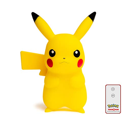 Teknofun- Pikachu 3D Pokemon Lampe LED télécommandée, 811372, Yellow