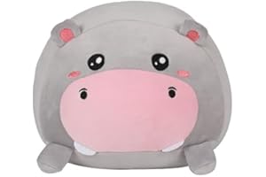 I-TOTAL® - Cuscino decorativo simpatico per letto/divano morbido, Cuscino soffice relax animali carino per soggiorno (HIPPO)