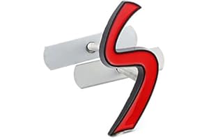AUTOZOCO Badge S pour grille de voiture, emblème grill, badge S, compatible Mini Cooper S, R56, R53, F56, R50, R52, R57, métal, 6x5 cm, rouge et noir