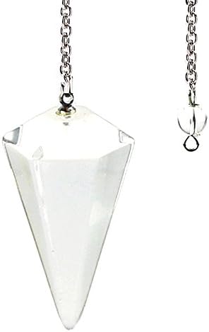 Gemstone Stone Hexagonal Pointed Reiki Chakra Tapered Cone Pendant Pendulum, Car &amp; Room hanger Crystal