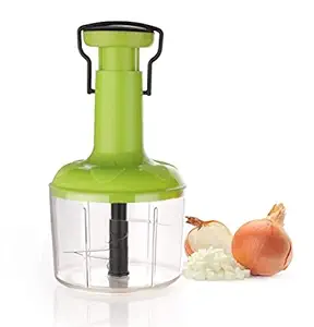 Nulomi 2 in 1 Push Chopper Quick Chopper Chop & Cut Fruits, Vegetables, Nuts, Herbs, Onions with Whisker(Multicolor)