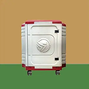 Urban Choice Inverter Trolley for Tall Tubular Battery, Inverter, ups for Home and Office (5 Wheels Support) Redwhite