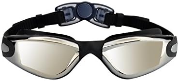 Hawkfish Swimming Goggles - Portable, safe, comfortable, and fashionable, these comfort fit goggles are made with watertight green silicone and 100% UV protected anti-shatter, anti-fog mirrored lenses, and come with a lifetime guarantee.Swim Goggles Include FREE Exquisite Packaging Box FREE Silicone Nose Clip And FREE Ear Plugs(Black)