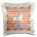 Produktbild Carnival and Fair Design - Carousel Horse, Orange, Aqua Green, Blue, Horseshoes, and Diamonds - 16x16 inch Pillow Case