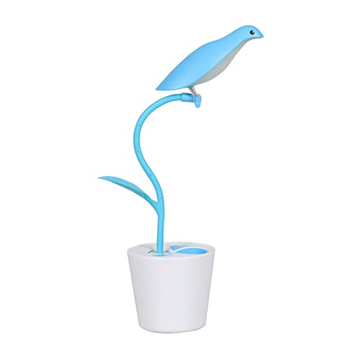Preisvergleich Produktbild Cozywind Led Schreibtischlampe für Kinder Vogel USB Wiederaufladbare Tischlampe mit Stifthalter Augenschutz Dimmbar Nachttischlampe Tischleuchte mit Touchsensor (Blau)